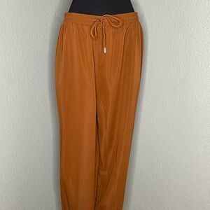 2 Women's Orange & Black Drawstring Pants